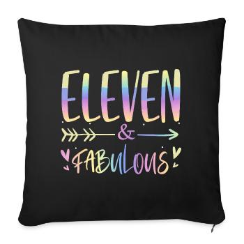Eleven & Fabulous Rainbow Script - Sofa pillowcase 17,3'' x 17,3'' (45 x 45 cm) - black - Front