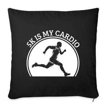Le 5K marathon est mon cadeau de course cardio - Housse de coussin décorative 45 x 45 cm - noir - Devant