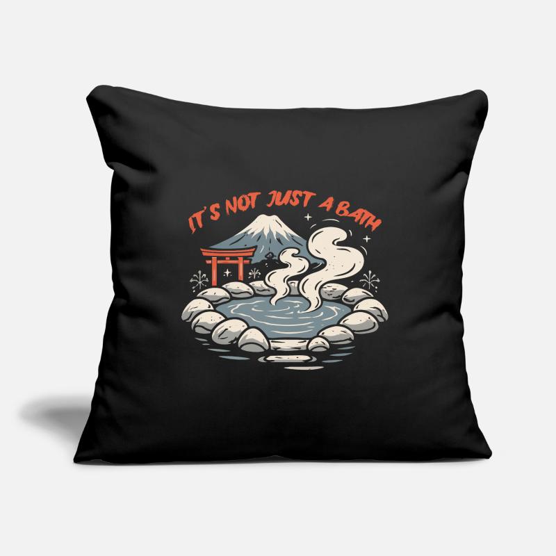 Bain de la source chaude d’Onsen Housse de coussin décorative 45 x 45 cm