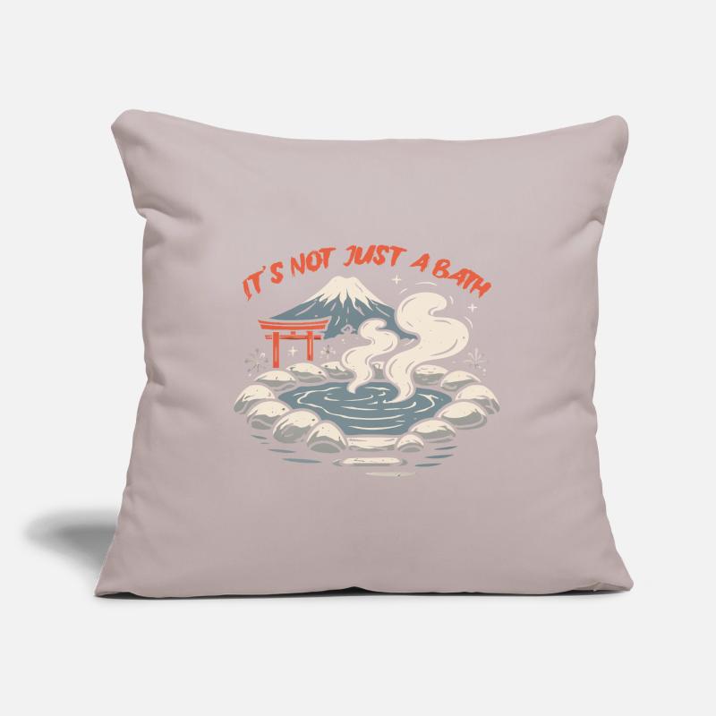 Bain de la source chaude d’Onsen Housse de coussin décorative 45 x 45 cm