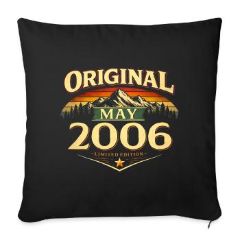 20th Birthday Gift Original May 2006 - Sofa pillowcase 17,3'' x 17,3'' (45 x 45 cm) - black - Front
