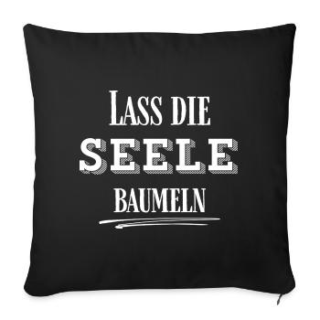 LEICHTIGKEIT – Lass die Seele baumeln - Sofakissenbezug 45 x 45 cm - Schwarz - Vorne