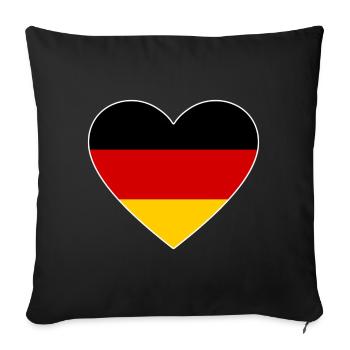 Germany Flag Heart - Sofa pillowcase 17,3'' x 17,3'' (45 x 45 cm) - black - Front