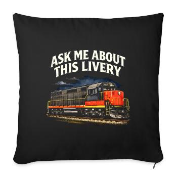 Ask Me About Paint | Railways - Sofa pillowcase 17,3'' x 17,3'' (45 x 45 cm) - black - Front
