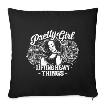 Pretty Girl Lifting Heavy Things Aesthetic Power - Sofa pillowcase 17,3'' x 17,3'' (45 x 45 cm) - black - Front