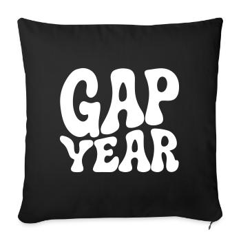 Lettrage rétro de l’année sabbatique - Housse de coussin décorative 45 x 45 cm - noir - Devant