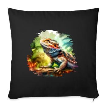 Bartagame Geschenk - Sofakissenbezug 45 x 45 cm - Schwarz - Vorne