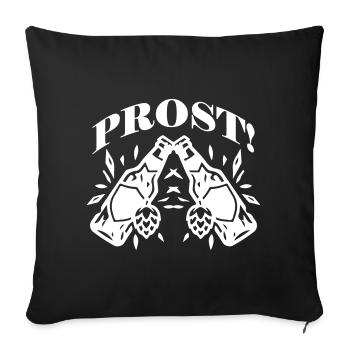 Santé Toast à la Bière Bouteille de Bière - Housse de coussin décorative 45 x 45 cm - noir - Devant