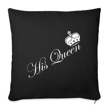 His_Queen_Couple_Krone_Design - Housse de coussin décorative 45 x 45 cm - noir - Devant