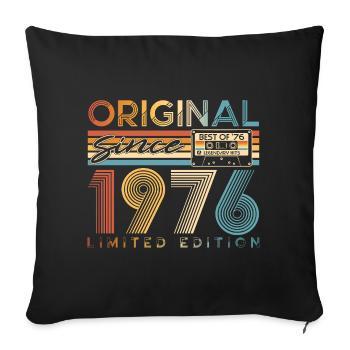 50 ans 50 ans 1976 Vintage Né - Housse de coussin décorative 45 x 45 cm - noir - Devant