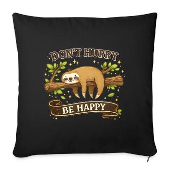 Funny Sloth Lover Gift Coffee Mug - Sofa pillowcase 17,3'' x 17,3'' (45 x 45 cm) - black - Front