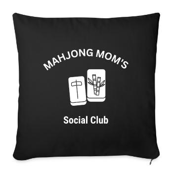 Mahjong Mamans Club - Housse de coussin décorative 45 x 45 cm - noir - Devant