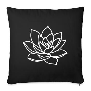 Lotus lines in contrast - Sofa pillowcase 17,3'' x 17,3'' (45 x 45 cm) - black - Front