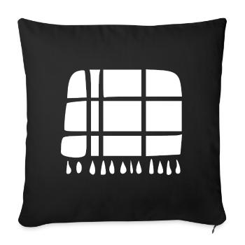 Wolldecke Handarbeit Geschenk - Sofakissenbezug 45 x 45 cm - Schwarz - Vorne