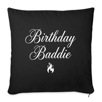 Geburtstags Baddie - Sofakissenbezug 45 x 45 cm - Schwarz - Vorne