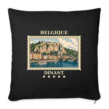 Belgien Dinant Vintage Reisemarke - Sofakissenbezug 45 x 45 cm - Schwarz - Vorne