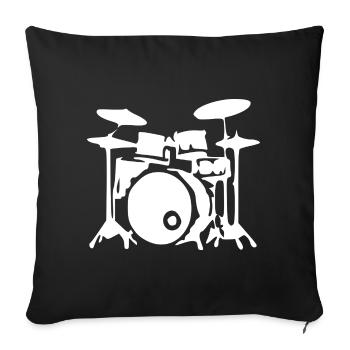 Batteur Batteur Batteur Offert - Housse de coussin décorative 45 x 45 cm - noir - Devant