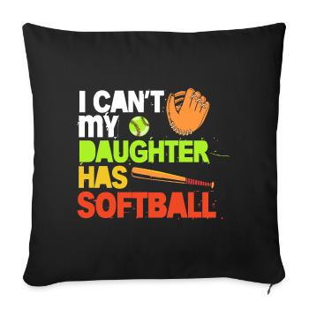 Maman de softball Maman de softball - Housse de coussin décorative 45 x 45 cm - noir - Devant