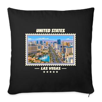 Vereinigte Staaten Las Vegas Vintage Reisemarke - Sofakissenbezug 45 x 45 cm - Schwarz - Vorne