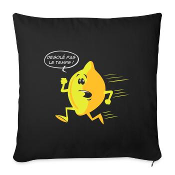 Citron pressé - Housse de coussin décorative 45 x 45 cm - noir - Devant