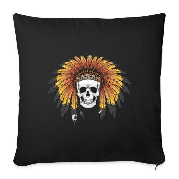 Indian Skull - Housse de coussin décorative 45 x 45 cm - noir - Devant
