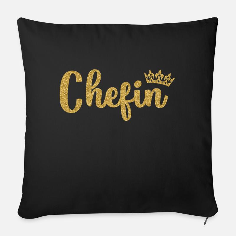 Chefin - Sofakissenbezug 45 x 45 cm - Schwarz