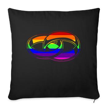 Gay Pride - Marriage - EN - Sofa pillowcase 17,3'' x 17,3'' (45 x 45 cm) - black - Front