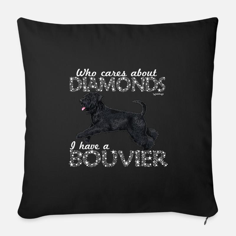 Bouvier Diamonds 2 - Sofakissenbezug 45 x 45 cm - Schwarz