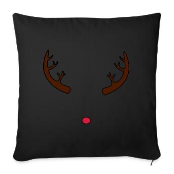les cornes et le nez de renne Rudolph - Housse de coussin décorative 45 x 45 cm - noir - Devant