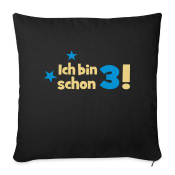 3 - Sofa pillowcase 17,3'' x 17,3'' (45 x 45 cm) - black - Front
