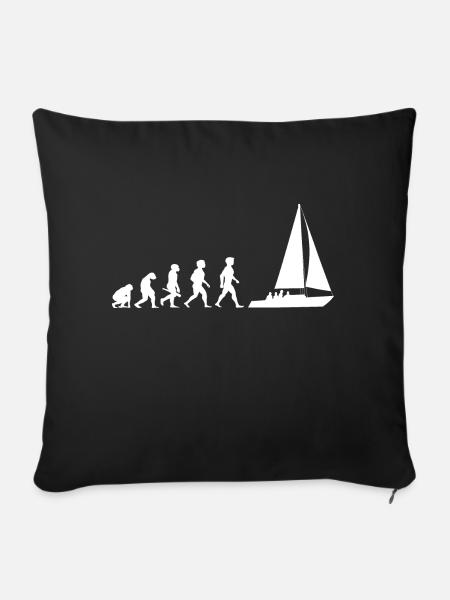 Voilier d'évolution voilier - Housse de coussin décorative 45 x 45 cm - noir