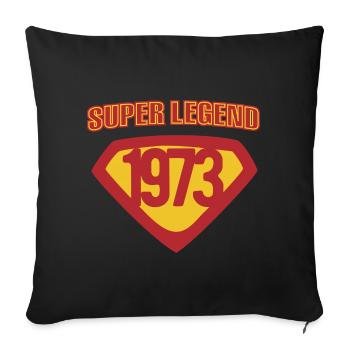 Super légende 1973 - Housse de coussin décorative 45 x 45 cm - noir - Devant