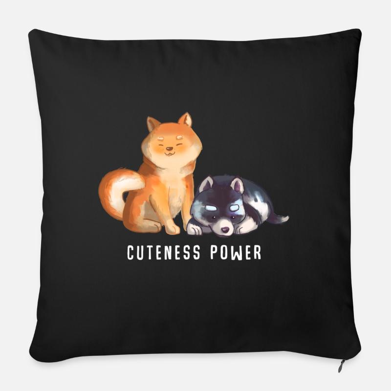 Cuteness Power - Sofa pillowcase 17,3'' x 17,3'' (45 x 45 cm) - black