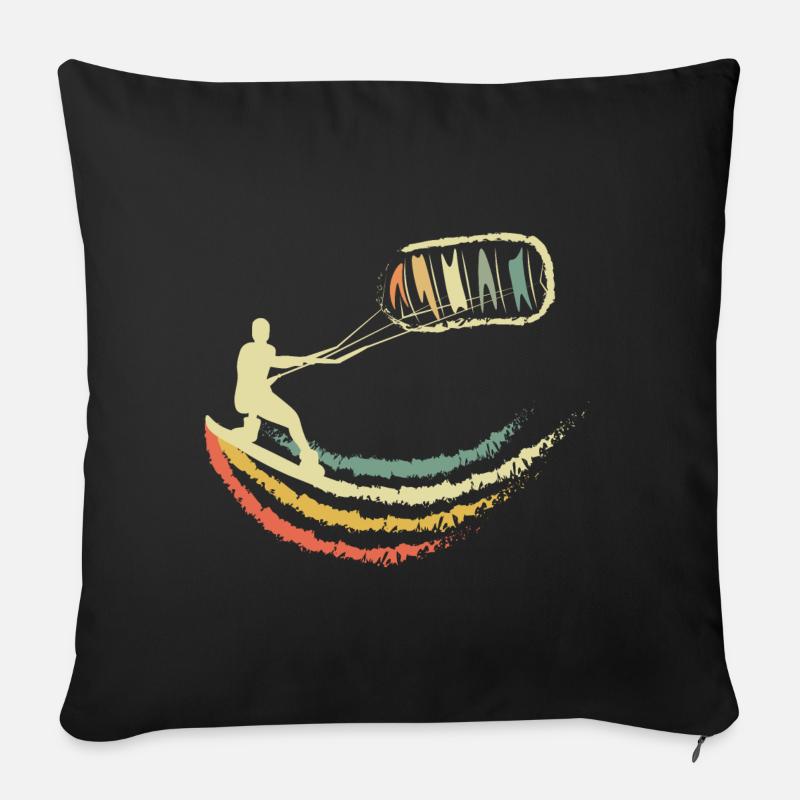 Kitesurfen - Sofakissenbezug 45 x 45 cm - Schwarz
