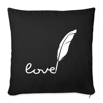 Feather Love - Sofa pillowcase 17,3'' x 17,3'' (45 x 45 cm) - black - Front