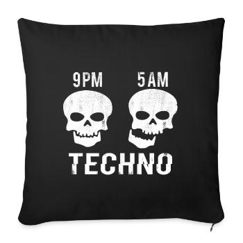 Techno meme - Housse de coussin décorative 45 x 45 cm - noir - Devant