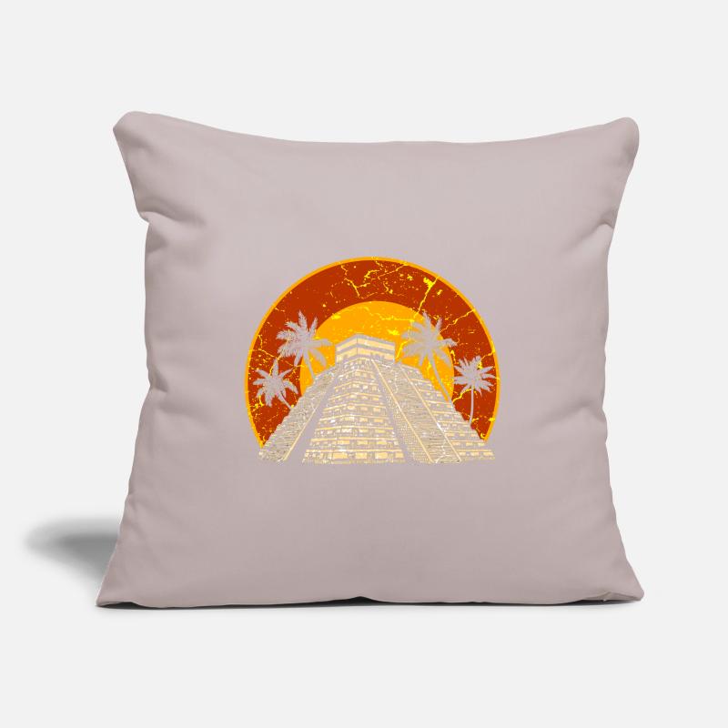Pyramide Maya Aztèque Chichen Itza Mexique Housse de coussin décorative 45 x 45 cm