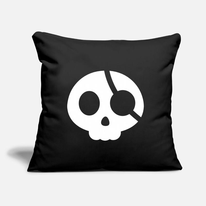 Crâne avec un cache-œil Housse de coussin décorative 45 x 45 cm