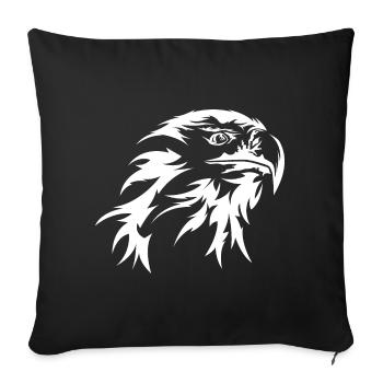 Adler Illustration Kopf Portrait Kunst Natur Tiere - Sofakissenbezug 45 x 45 cm - Schwarz - Vorne