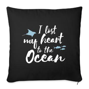I lost my heart to the ocean - Housse de coussin décorative 45 x 45 cm - noir - Devant