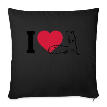 I love Squirrels - Sofa pillowcase 17,3'' x 17,3'' (45 x 45 cm) - black - Front