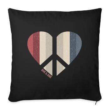 Peace Heart (Love Two Edition) - Housse de coussin décorative 45 x 45 cm - noir - Devant
