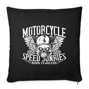 Motorrad Rennsport evil Eyes - Sofakissenbezug 45 x 45 cm - Schwarz - Vorne