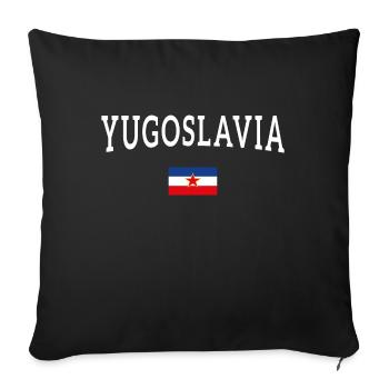 Drapeau yougoslavie - Housse de coussin décorative 45 x 45 cm - noir - Devant