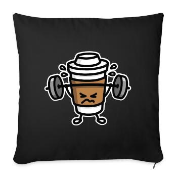 Strong coffee - lift workout - Housse de coussin décorative 45 x 45 cm - noir - Devant
