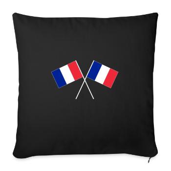 France French Crossed Flags Flags - Sofa pillowcase 17,3'' x 17,3'' (45 x 45 cm) - black - Front
