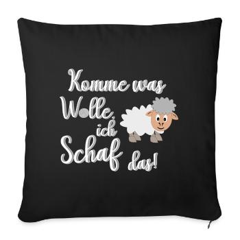 Ich schaffe das, ich Schaf das lustiges Motiv - Sofakissenbezug 45 x 45 cm - Schwarz - Vorne