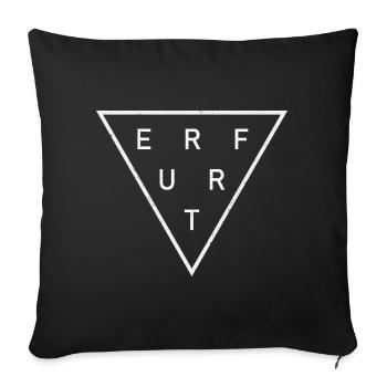 Erfurt Dreieckslogo Typo - Sofakissenbezug 45 x 45 cm - Schwarz - Vorne
