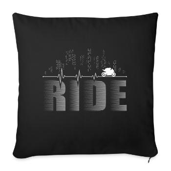 Supersportler moto Ride City pouls ECG - Housse de coussin décorative 45 x 45 cm - noir - Devant