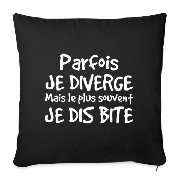 Jeu de mots drôle cadeau marrant sexe bite - Housse de coussin décorative 45 x 45 cm - noir - Devant
